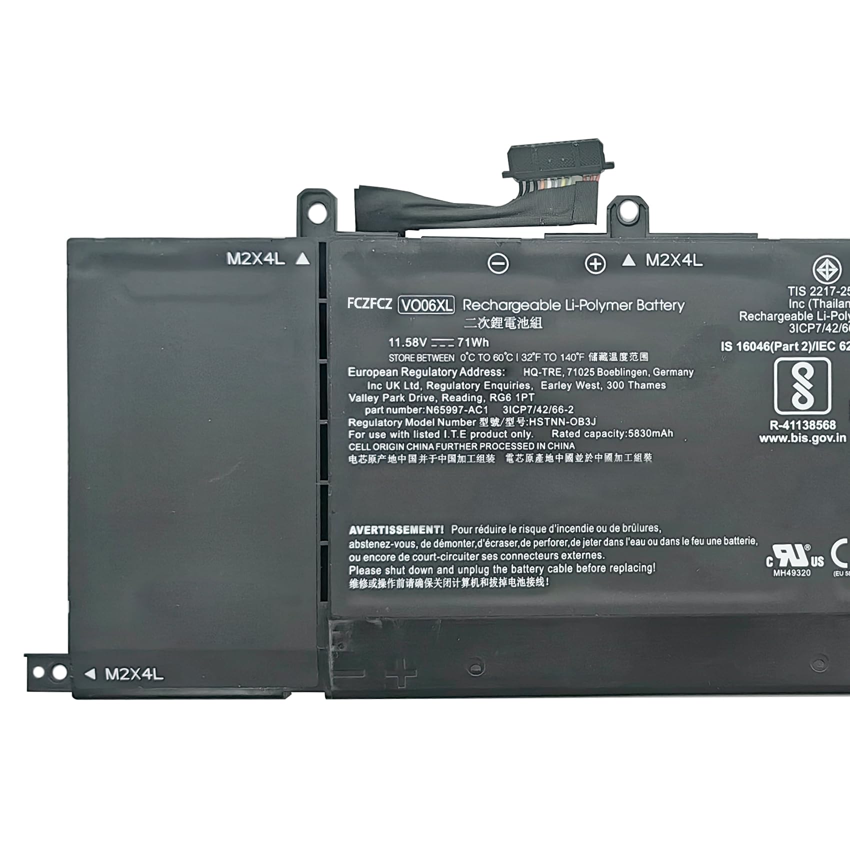 Amazon.com: FCZFCZ VO06XL Battery 71Wh 5830mAh Replacement for HP